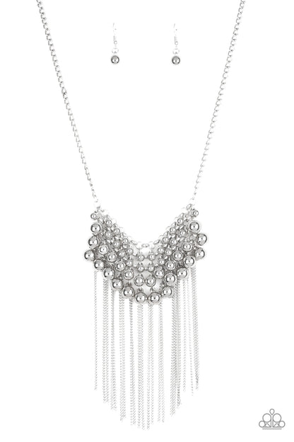 Paparazzi Accessories-Diva-de and Rule Silver Fringe Necklace Set