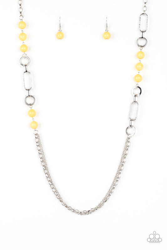 Paparazzi Accessories-Cache me Out- Yellow Necklace Set