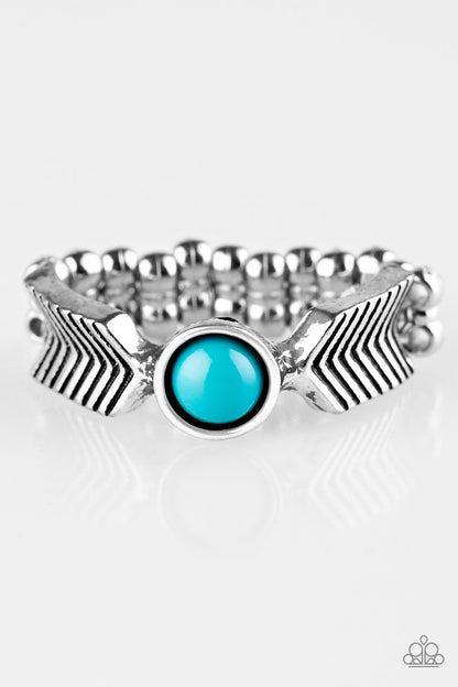 Paparazzi Accessories-Awesomely ARROW Dynamic Blue Ring