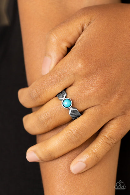 Paparazzi Accessories-Awesomely ARROW Dynamic Blue Ring