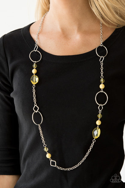 Paparazzi Accessories-Very Visionary Yellow Necklace Set