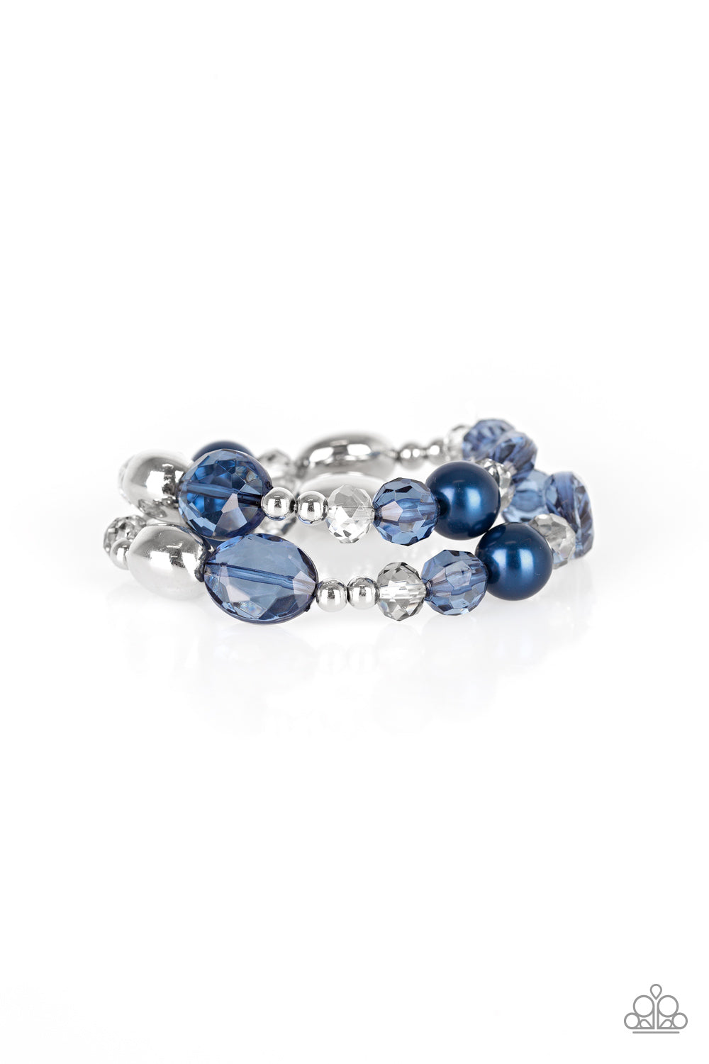 Paparazzi Accessories-Downtown Dazzle Blue Bracelet