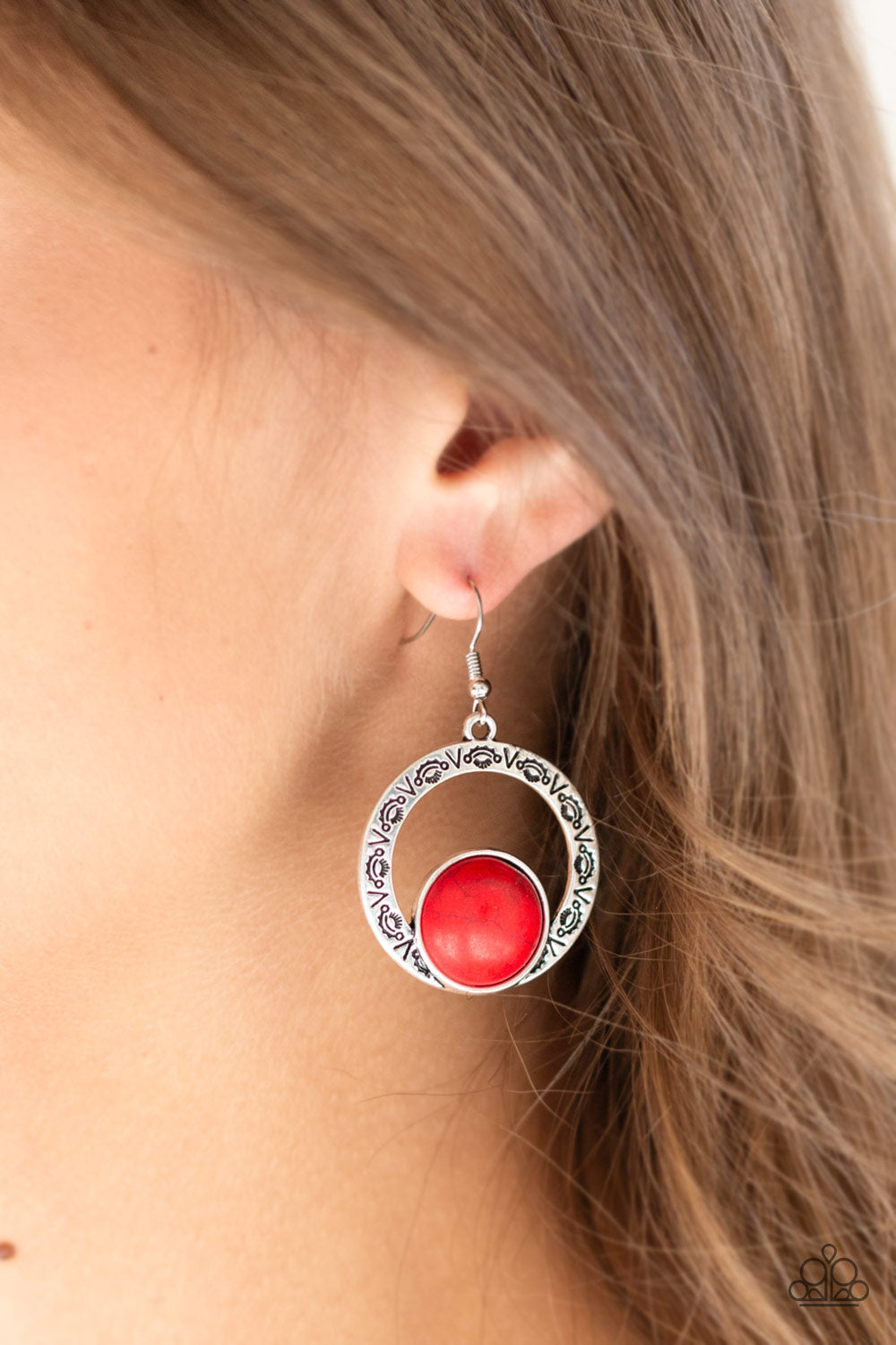 Paparazzi Accessories-Mesa Mood Red Earrings