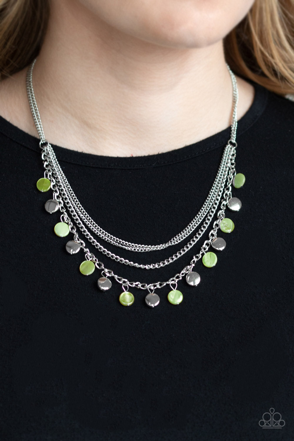 Paparazzi Accessories-Beach Flavor Green Necklace Set