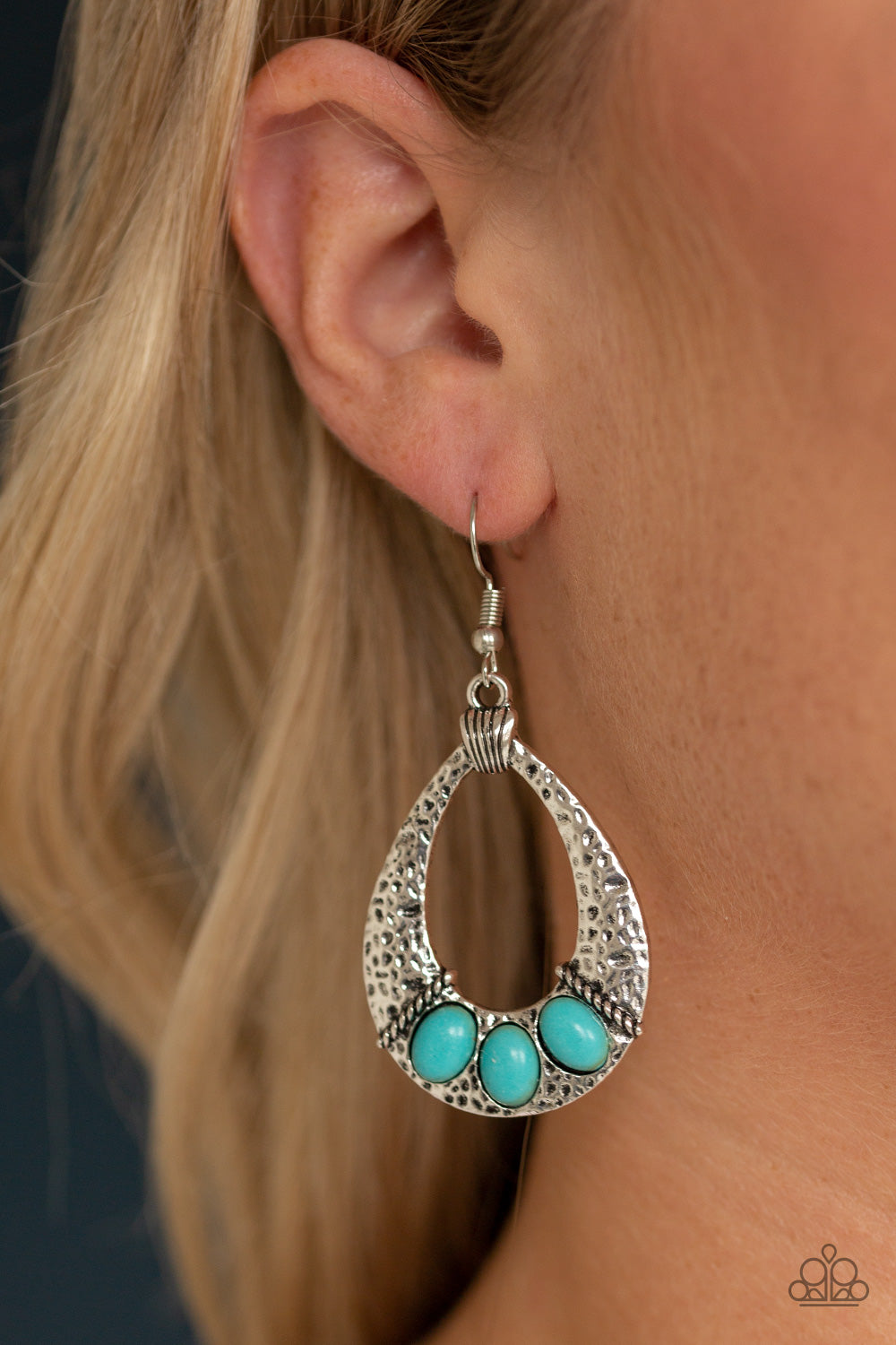 Paparazzi Accessories-Terra Terrific Blue Earrings