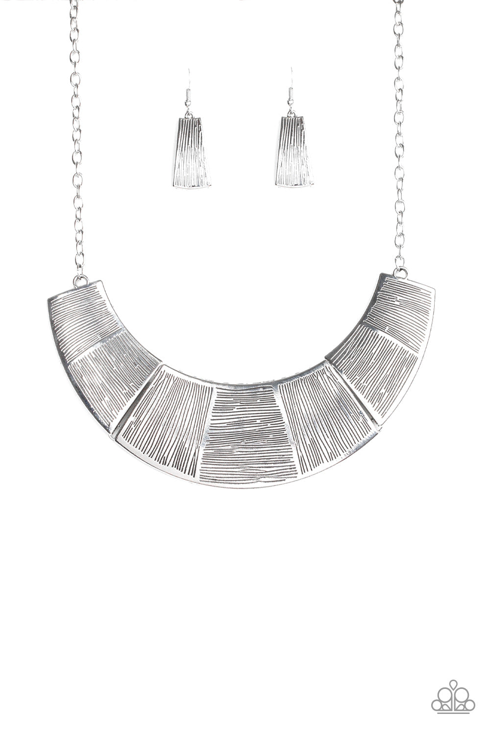 Paparazzi Accessories-More Roar Silver Necklace Set