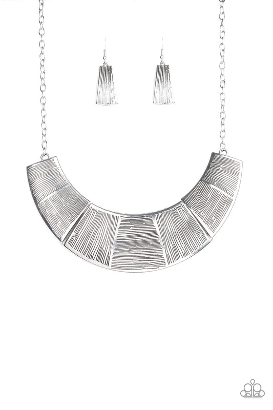 Paparazzi Accessories-More Roar Silver Necklace Set