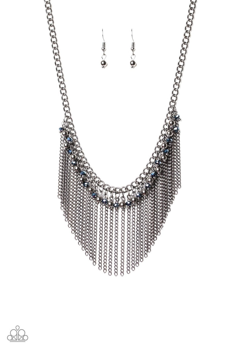 Paparazzi Accessories-Divinely Diva Blue Necklace Set