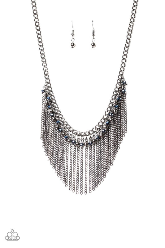 Paparazzi Accessories-Divinely Diva Blue Necklace Set