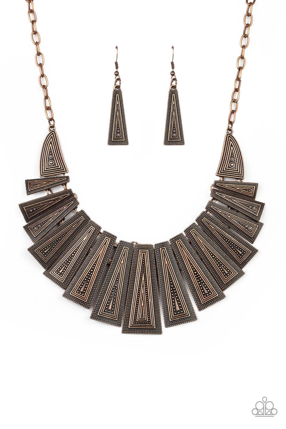 Paparazzi Accessories-Metro Mane Brass Necklace Set
