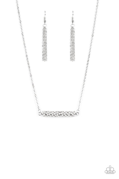 Paparazzi Accessories-Timelessly Twinkling White Necklace Set
