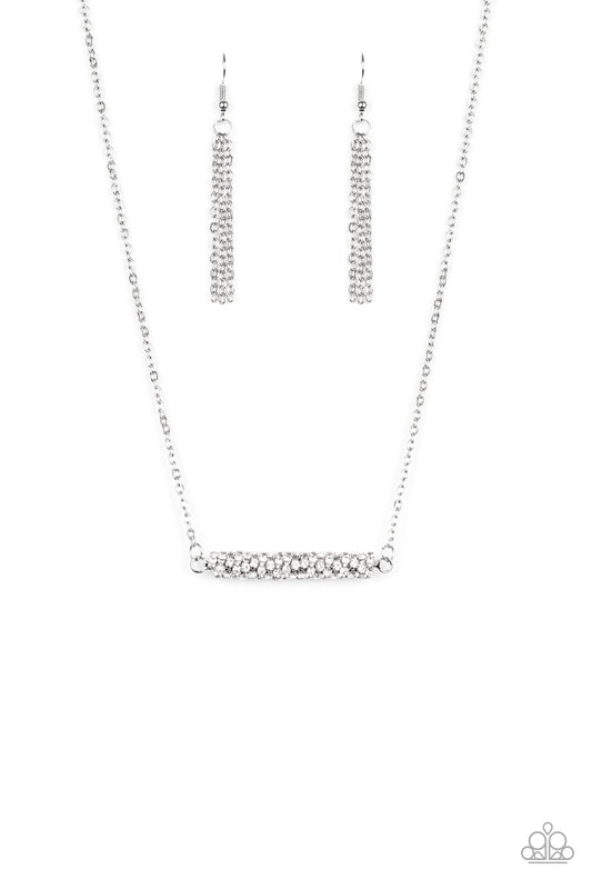 Paparazzi Accessories-Timelessly Twinkling White Necklace Set