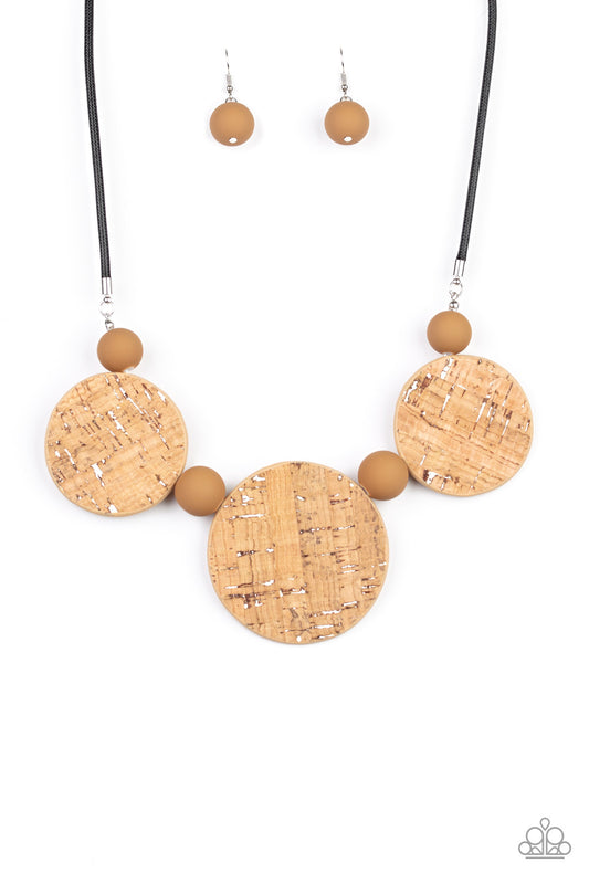 Paparazzi Accessories-Pop The Cork White Accent Necklace Set