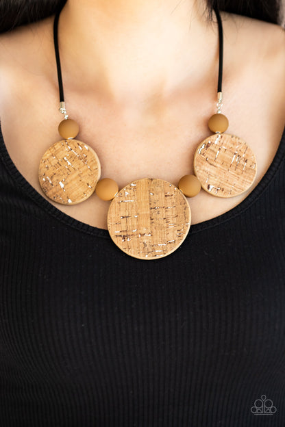 Paparazzi Accessories-Pop The Cork White Accent Necklace Set