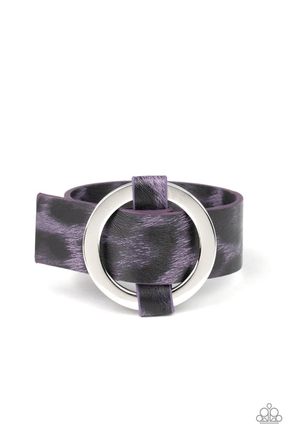 Paparazzi Accessories-Jungle Cat Couture Purple Bracelet