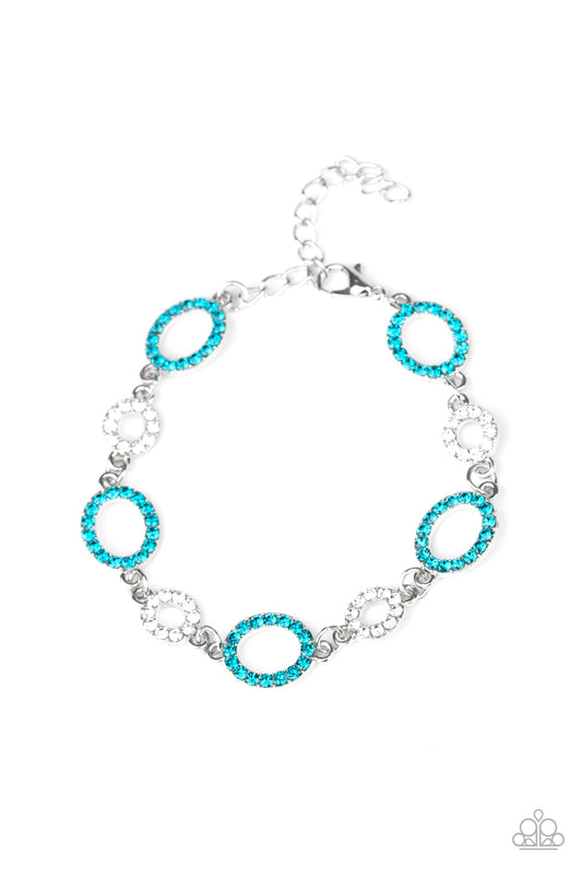 Paparazzi Accessories-Bubbly Bedazzle Blue Bracelet