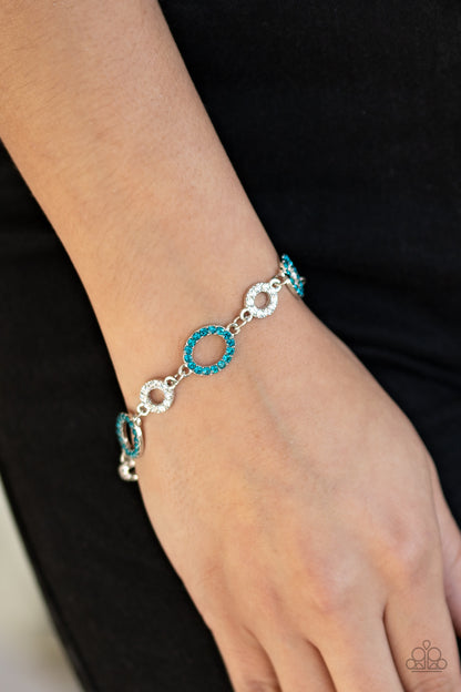 Paparazzi Accessories-Bubbly Bedazzle Blue Bracelet