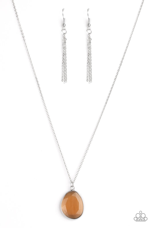 Paparazzi Accessories-Icy Opalescence Brown Necklace Set