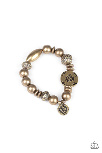 Paparazzi Accessories-Aesthetic Appeal Brass Bracelet