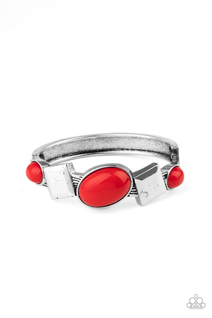 Paparazzi Accessories-Abstract Appeal Red Bracelet