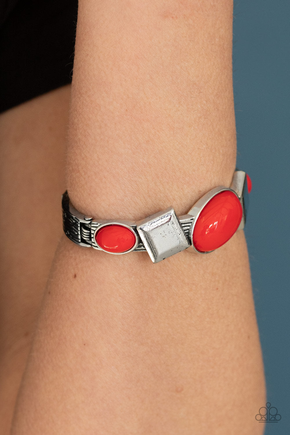 Paparazzi Accessories-Abstract Appeal Red Bracelet