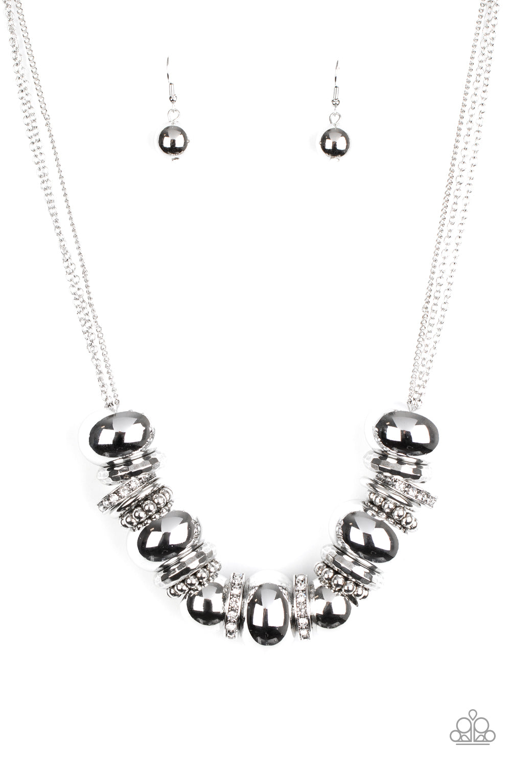 Paparazzi Accessories-Only The Brave White Necklace Set