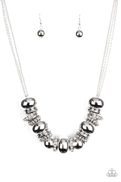 Paparazzi Accessories-Only The Brave White Necklace Set