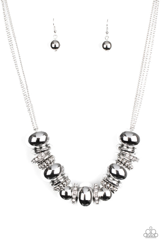 Paparazzi Accessories-Only The Brave White Necklace Set