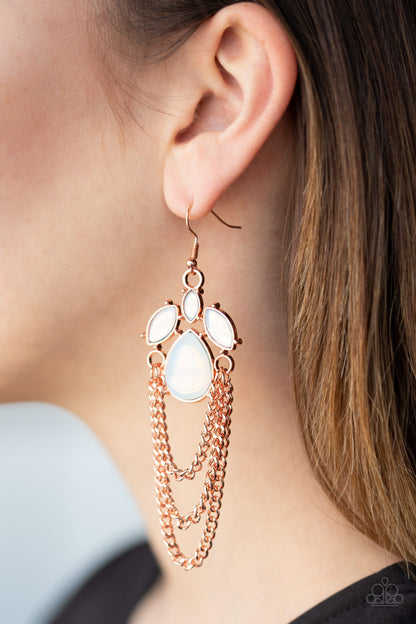 Paparazzi Accessories-Opalescence Essence Copper Earrings
