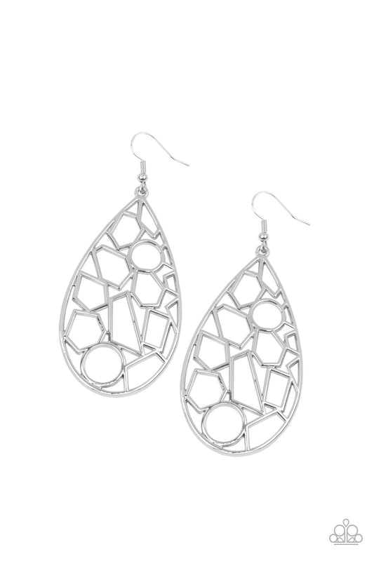 Paparazzi Accessories-Reshape Radiance Silver Earrings