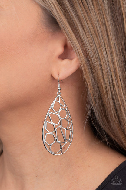 Paparazzi Accessories-Reshape Radiance Silver Earrings