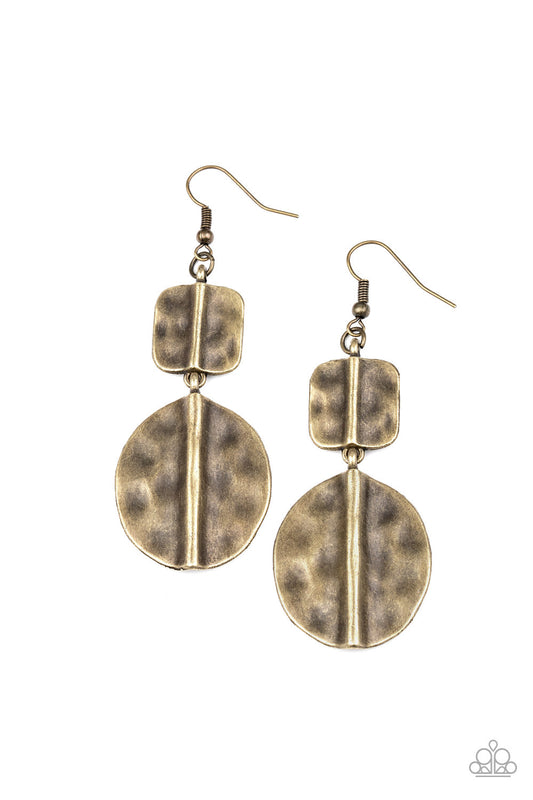 Paparazzi Accessories-Lure Allure Brass Earrings
