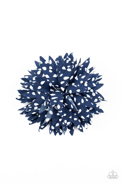 Paparazzi Accessories-Polka Panache Blue Hair Clip