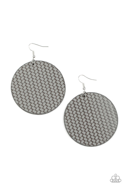 Paparazzi Accessories-Weave Your Mark Silver Earrings