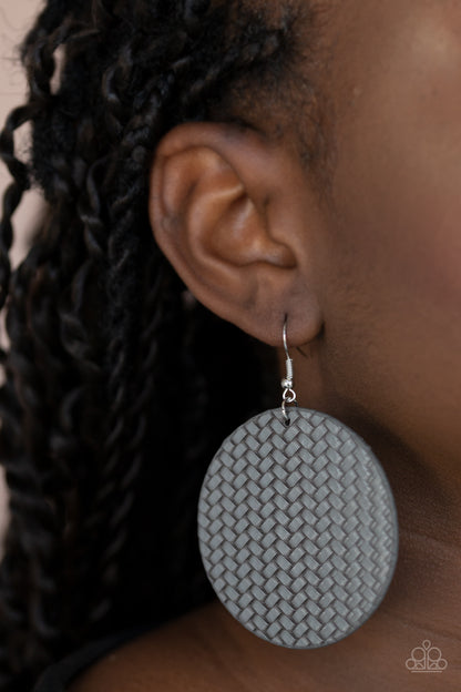 Paparazzi Accessories-Weave Your Mark Silver Earrings