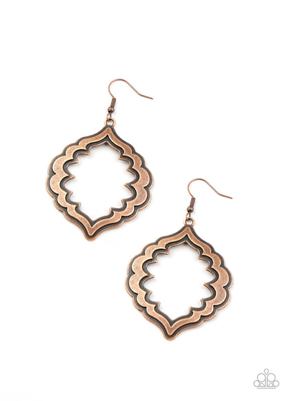 Paparazzi Accessories-Taj Mahal Majesty Copper Earrings