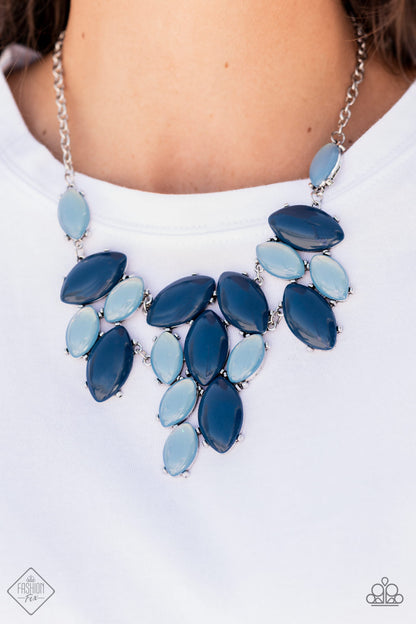 Paparazzi Accessories-Glimpses of Malibu Complete Blue Fashion Fix Necklace Set