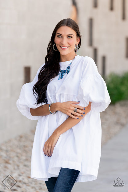 Paparazzi Accessories-Glimpses of Malibu Complete Blue Fashion Fix Necklace Set