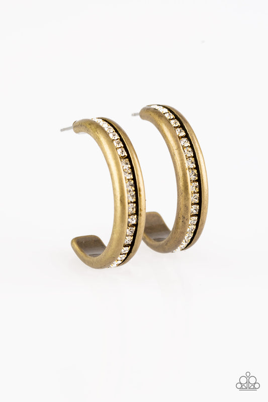 Paparazzi Accessories-5th Avenue Fashionista Brass Earrings