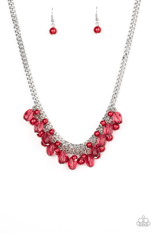 Paparazzi Accessories-5th Avenue Flirtation Red Necklace Set