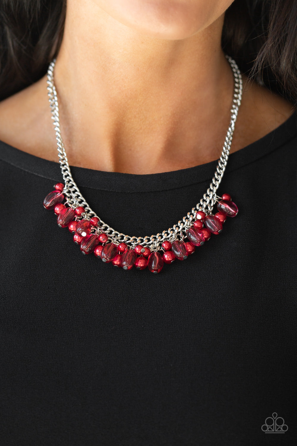 Paparazzi Accessories-5th Avenue Flirtation Red Necklace Set