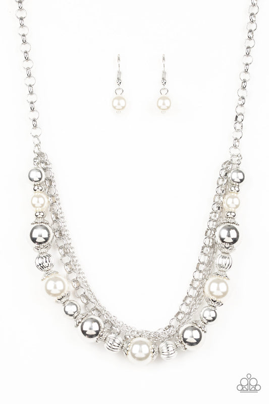 Paparazzi Accessories-5th Avenue Romance White Necklace Set