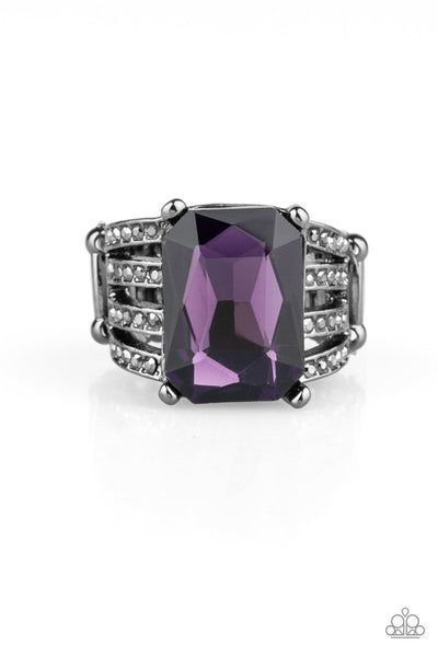 Paparazzi Accessories-Expect Heavy REIGN Purple Emerald Ring