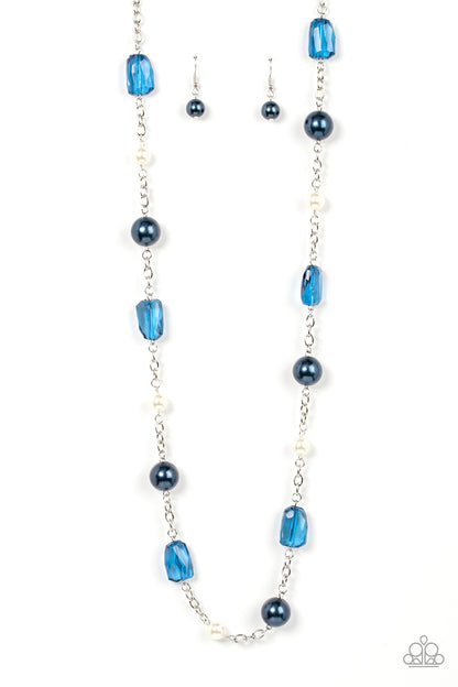 Paparazzi Accessories-A-List Appeal Multi Mykonos Blue Crystal Necklace Set
