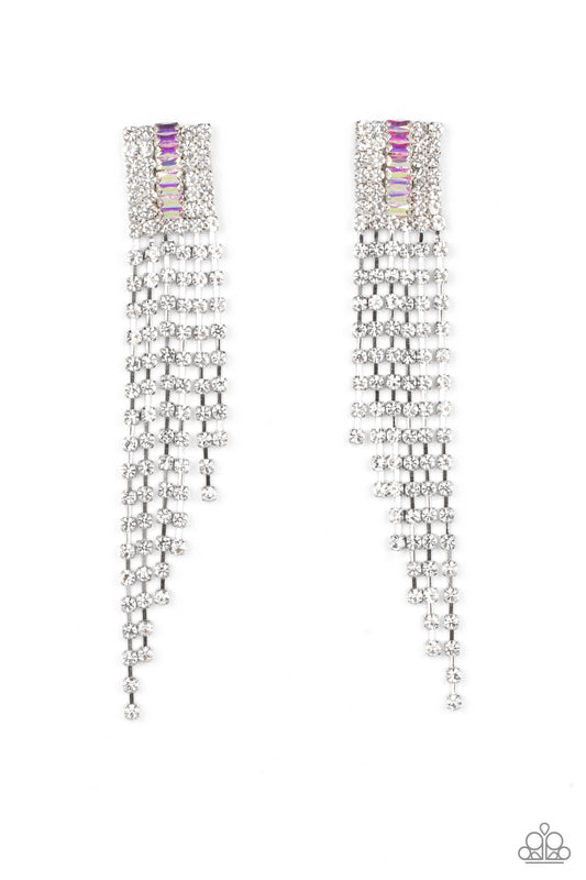 Paparazzi Accessories-A-Lister Affirmations Multi Iridescent Earrings