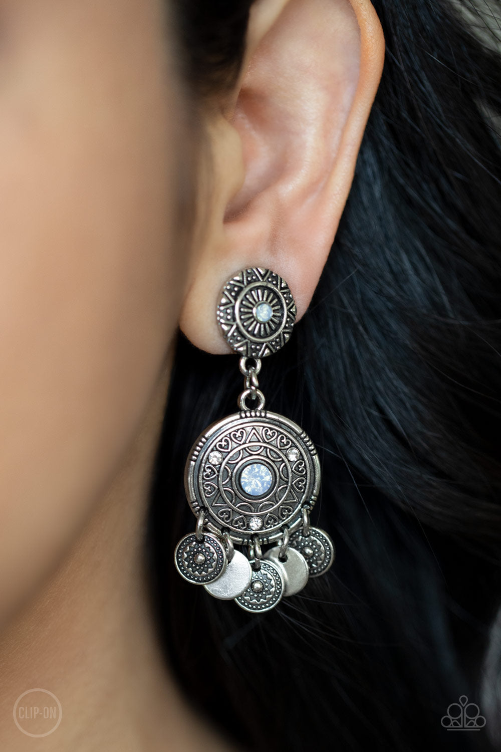 Paparazzi Accessories-A DREAMCATCHER Come True Blue Opalescent Floral Earrings