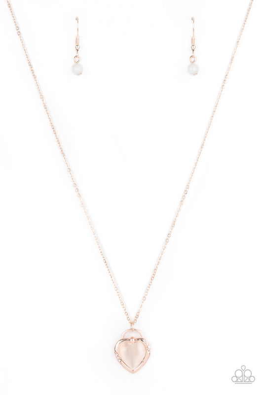 Paparazzi Accessories-A Dream is a Wish Your Heart Makes rose Gold Necklace Set