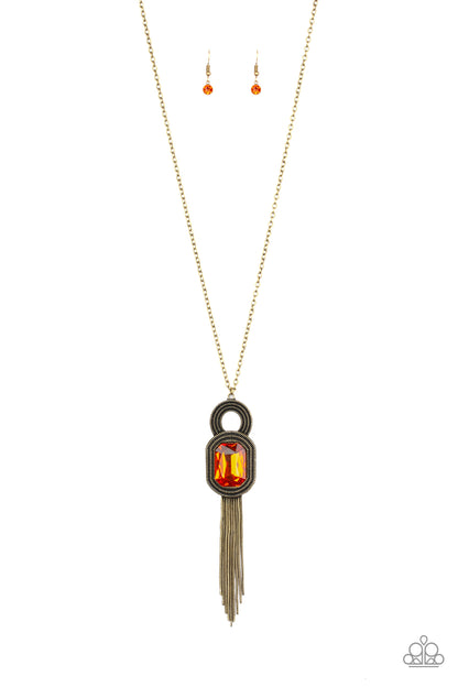 Paparazzi Accessories-A Good TALISMAN Is Hard To Find Orange Necklace Set