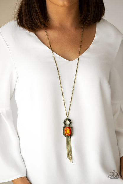 Paparazzi Accessories-A Good TALISMAN Is Hard To Find Orange Necklace Set