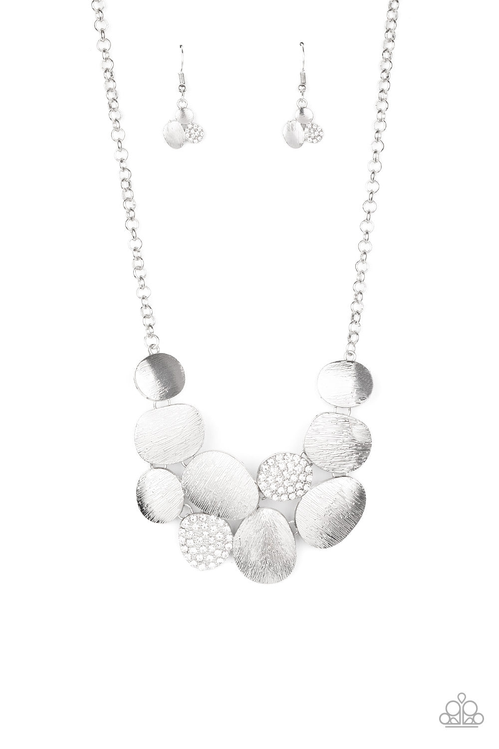 Paparazzi Accessories-A Hard LUXE Story White Rhinestone Necklace Set